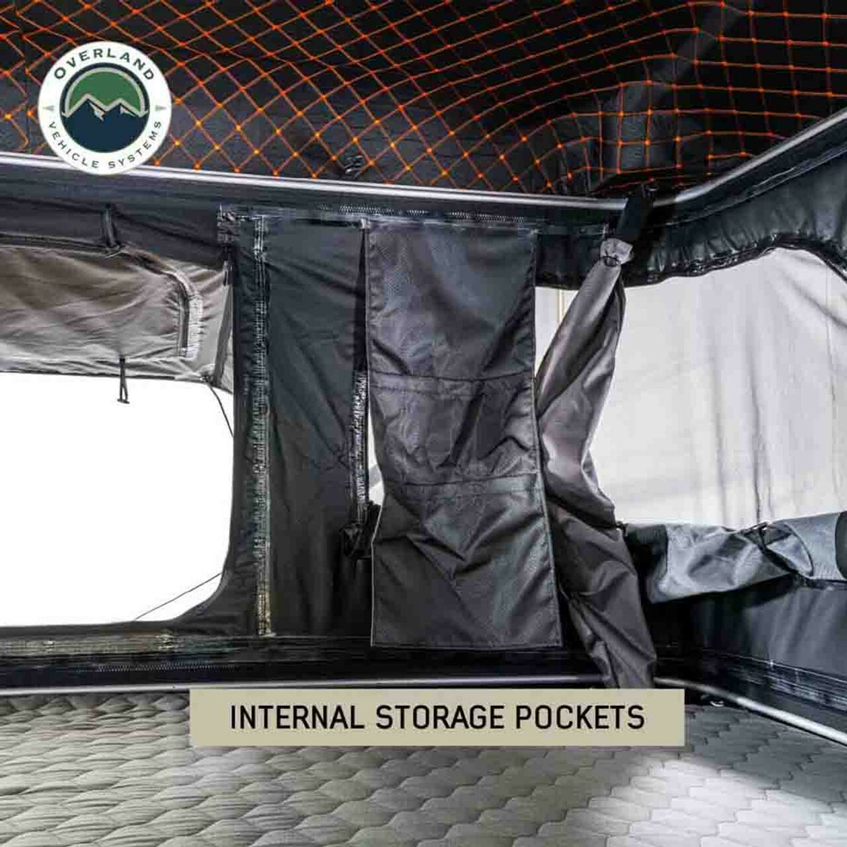 Overland Vehicle Systems - HD Bundu 3 - Hard Shell Pop Up Roof Top Tent, 3 Person, Grey Body and Black Rainfly - 18199902