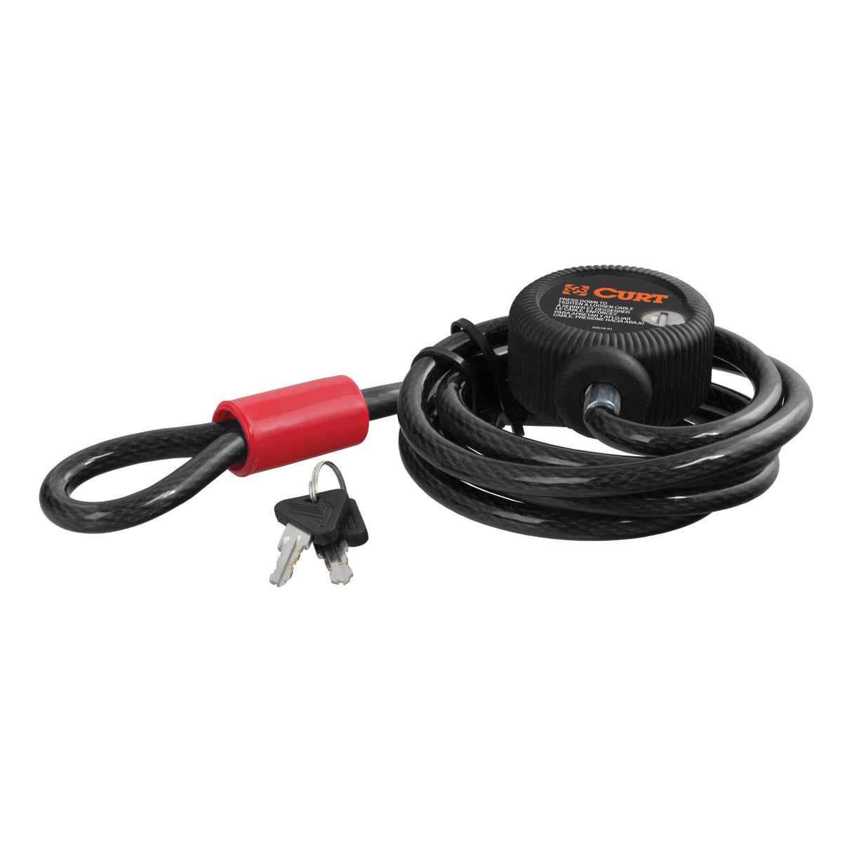 Curt - Multi-Use Cable Lock (6' x 3/8" Cable, Vinyl-Coated Braided Steel) - 23666