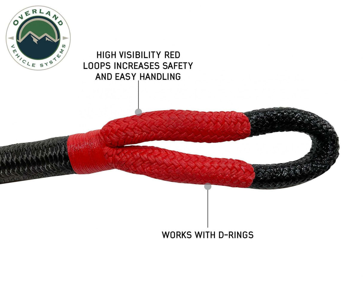 Overland Vehicle Systems - Brute Kinetic Rope Recovery Strap 1 x 30 Foot 30 Percent Stretch - 19009916