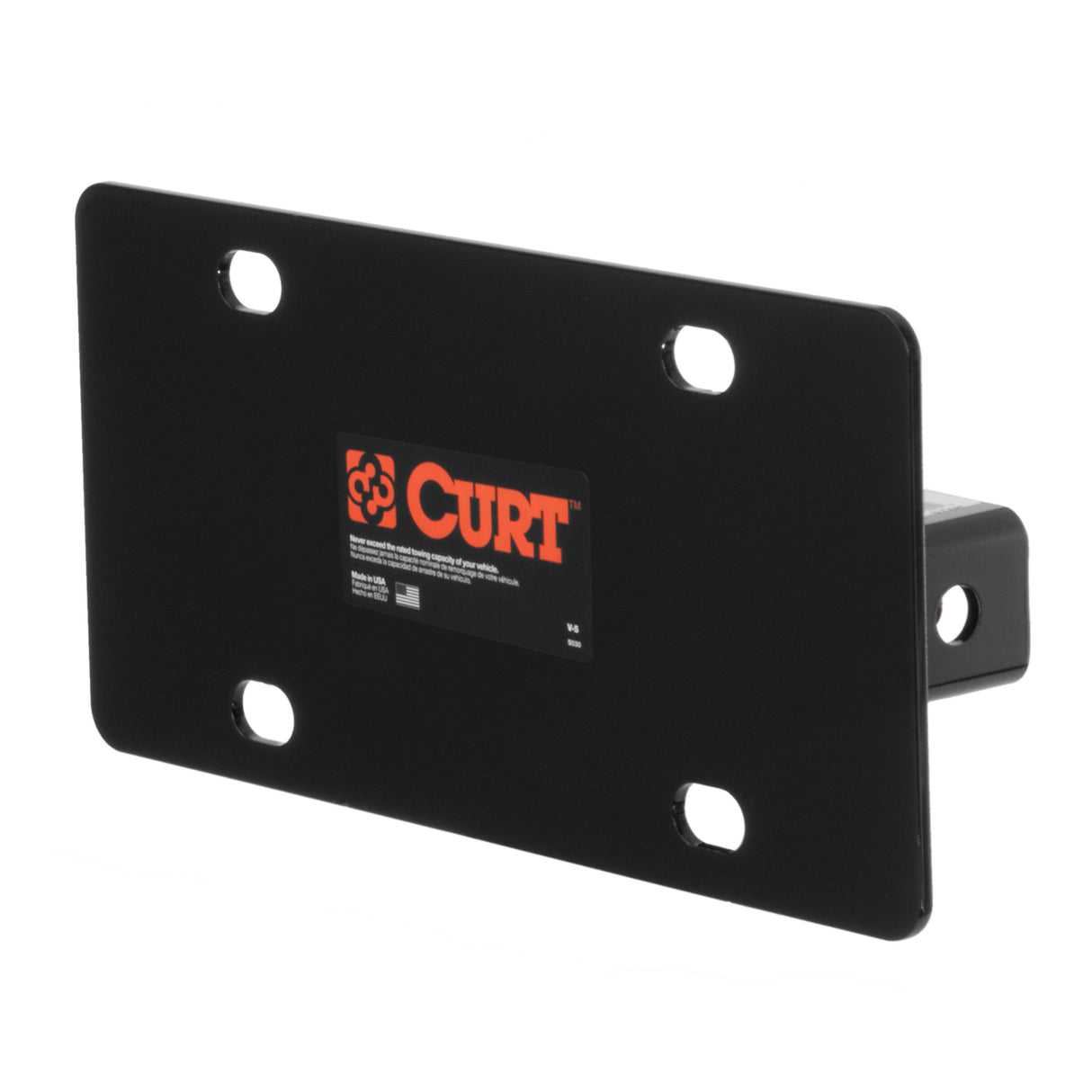 Curt - Hitch-Mounted License Plate Holder (Fits 2" Receiver) - 31002
