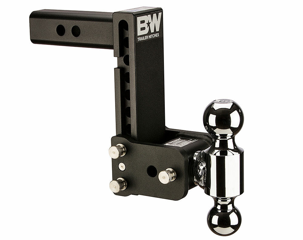 B&W Trailer Hitches - TS10040B B&W Tow And Stow Dual Ball 2" Adj Ball Mount 7" Drop/7-1/2" Rise, Black