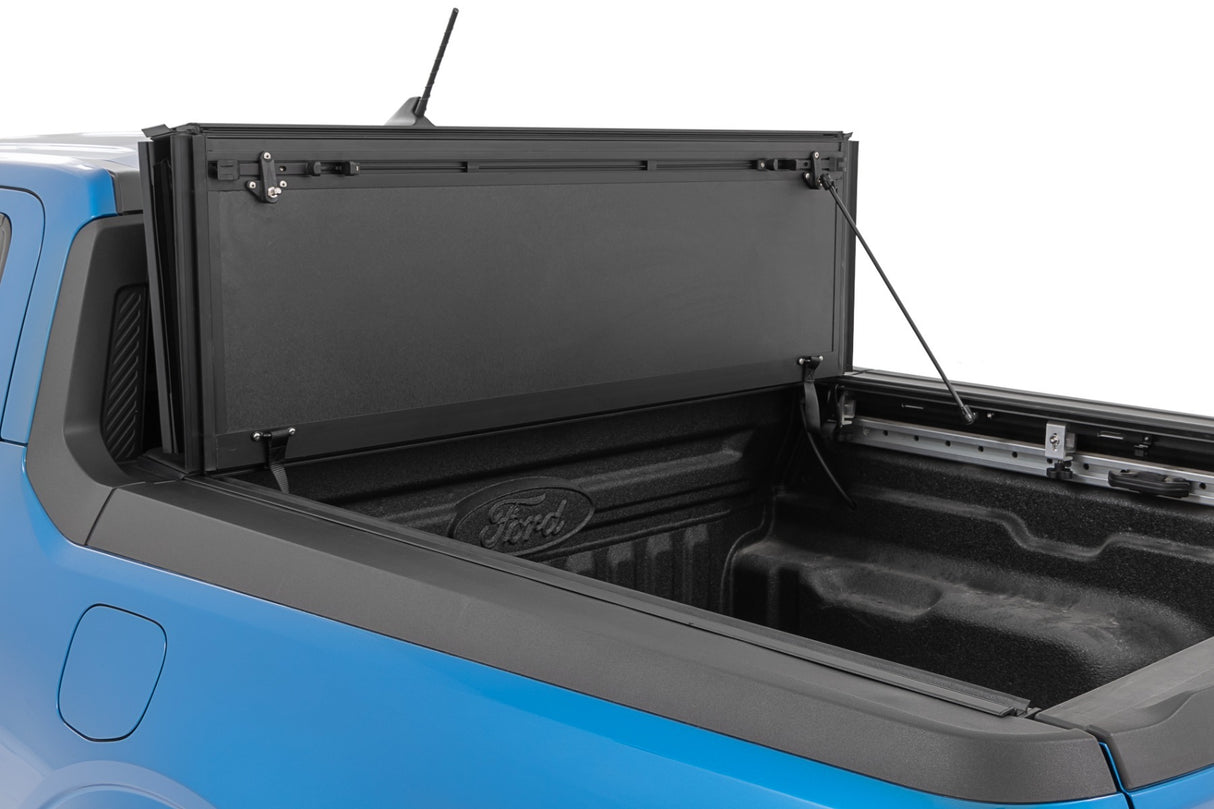Rough Country - Hard Tri-Fold Flip Up Bed Cover - 4'6" Bed - Ford Maverick (22-23) - 49254500