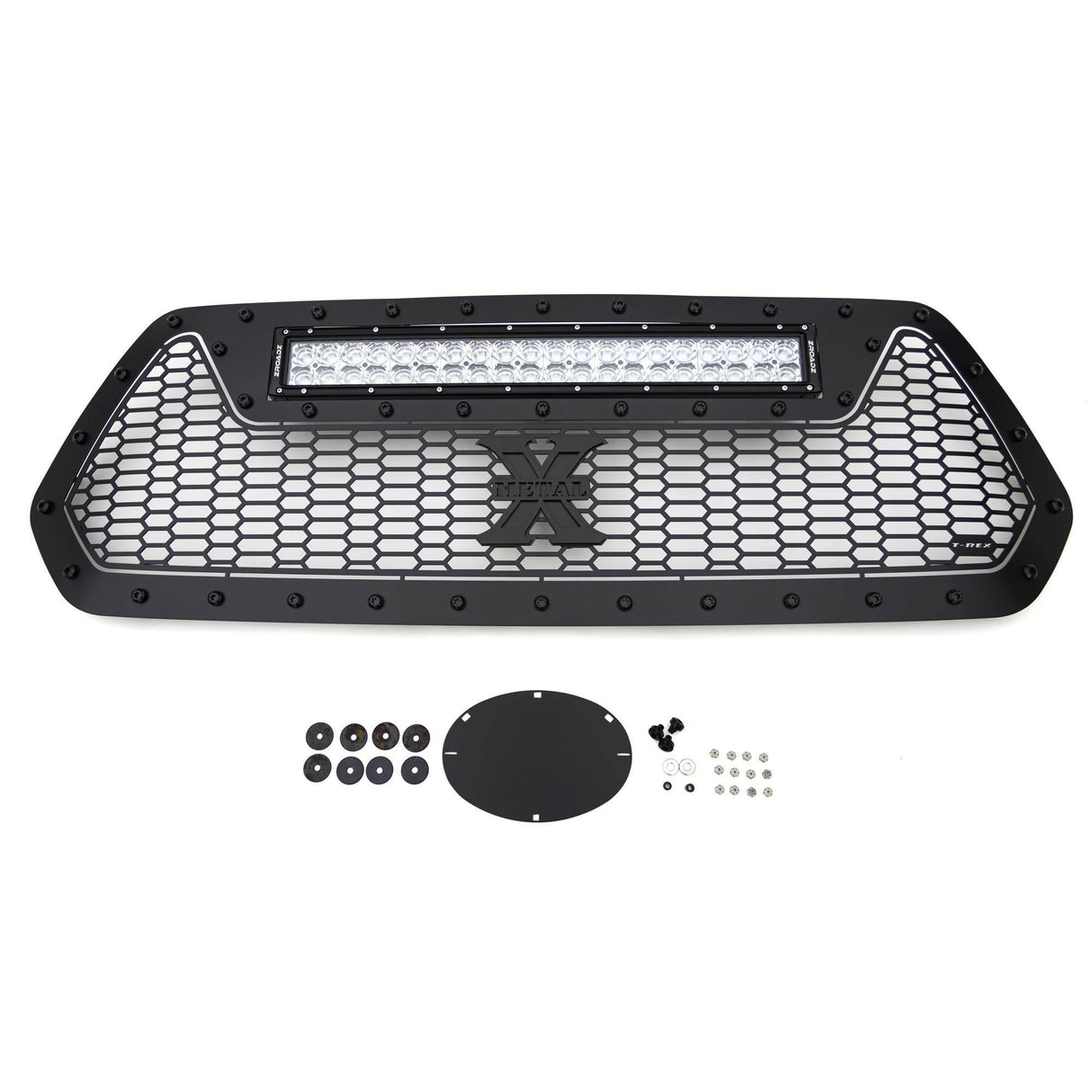 T-Rex Grilles - 1 Pc Laser Cut Pattern Mild Steel Stealth Laser Torch Grille Insert - Includes Universal Wiring Harness - 7319411-BR