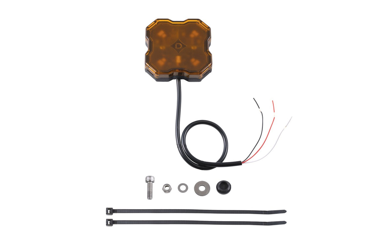 Diode Dynamics - Stage Series Single-Color LED Rock Light, Amber Hookup (one) - DD7430