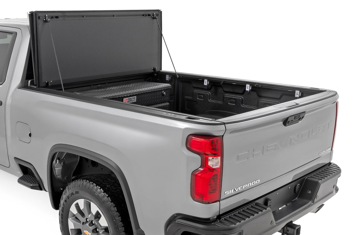 Rough Country - Hard Tri-Fold Flip Up Bed Cover - 6'9" Bed - Chevy GMC 2500HD (20-24) - 49120651