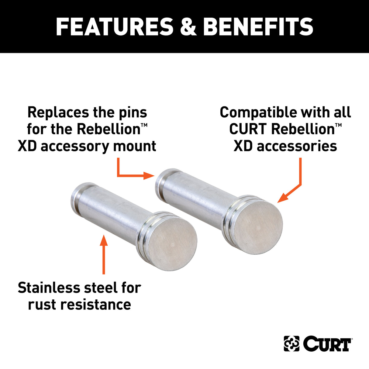 Curt - Replacement Rebellion XD Accessory Mount Pins - 45959