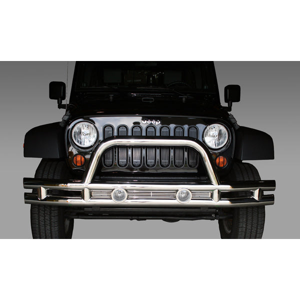 Rugged Ridge - Rugged Ridge 11563.10 Tube Bumper, Front, 3 Inch, Stainless Steel; 07-18 Jeep Wrangler JK - 11563.10