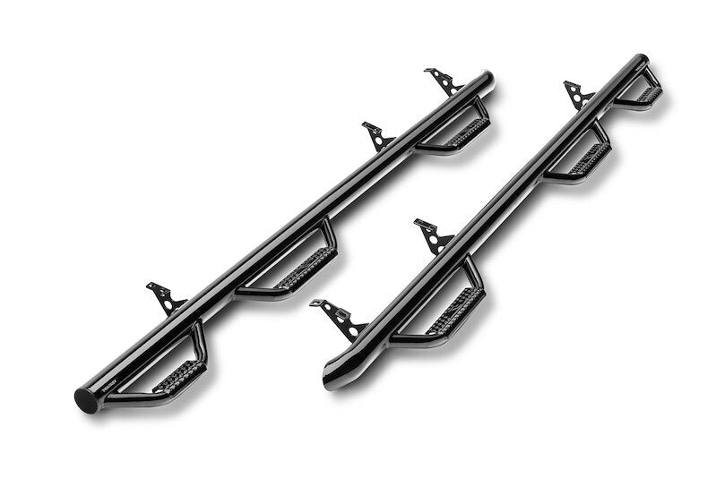 N-FAB - Wheel To Wheel Nerf Step Bar W/bed Access; Gloss Black; 6 Step; 3 In. Main Tube; - C1996CC-6