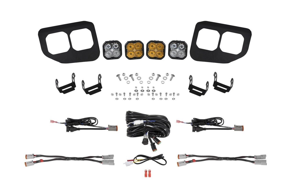 Diode Dynamics - SS3 LED Fog Pocket Kit for 2020-2022 Ford Super Duty, Yellow Max - DD7581