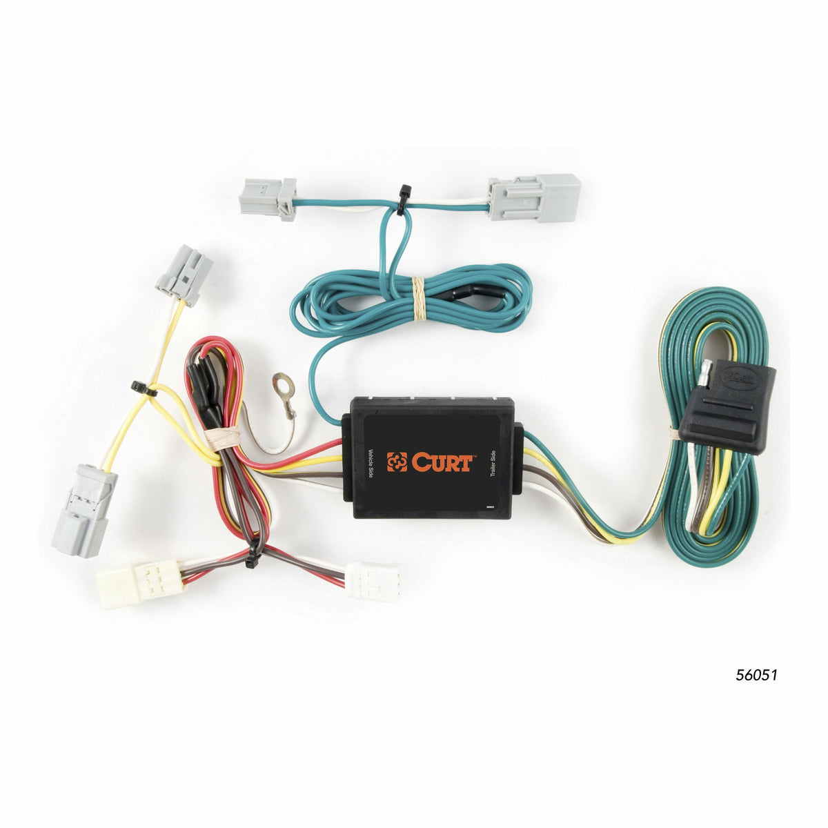Curt - Custom Wiring Harness, 4-Way Flat Output, Select Honda Civic Coupe - 56051