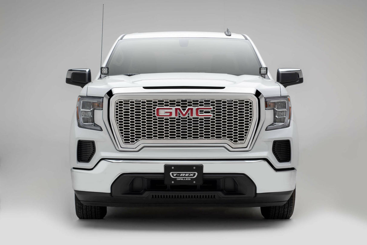 T-Rex Grilles - 2019-2021 GMC Sierra 1500 Laser X Grille, Polished, Stainless Steel, 1 Pc, Insert - PN #7712280 - 7712280