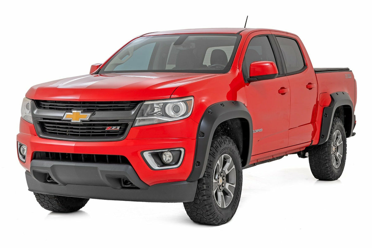 Rough Country - Pocket Fender Flares - G9K Satin Steel - 5' Bed - Chevy Colorado 2WD 4WD (15-22) - F-C11511A-G9K