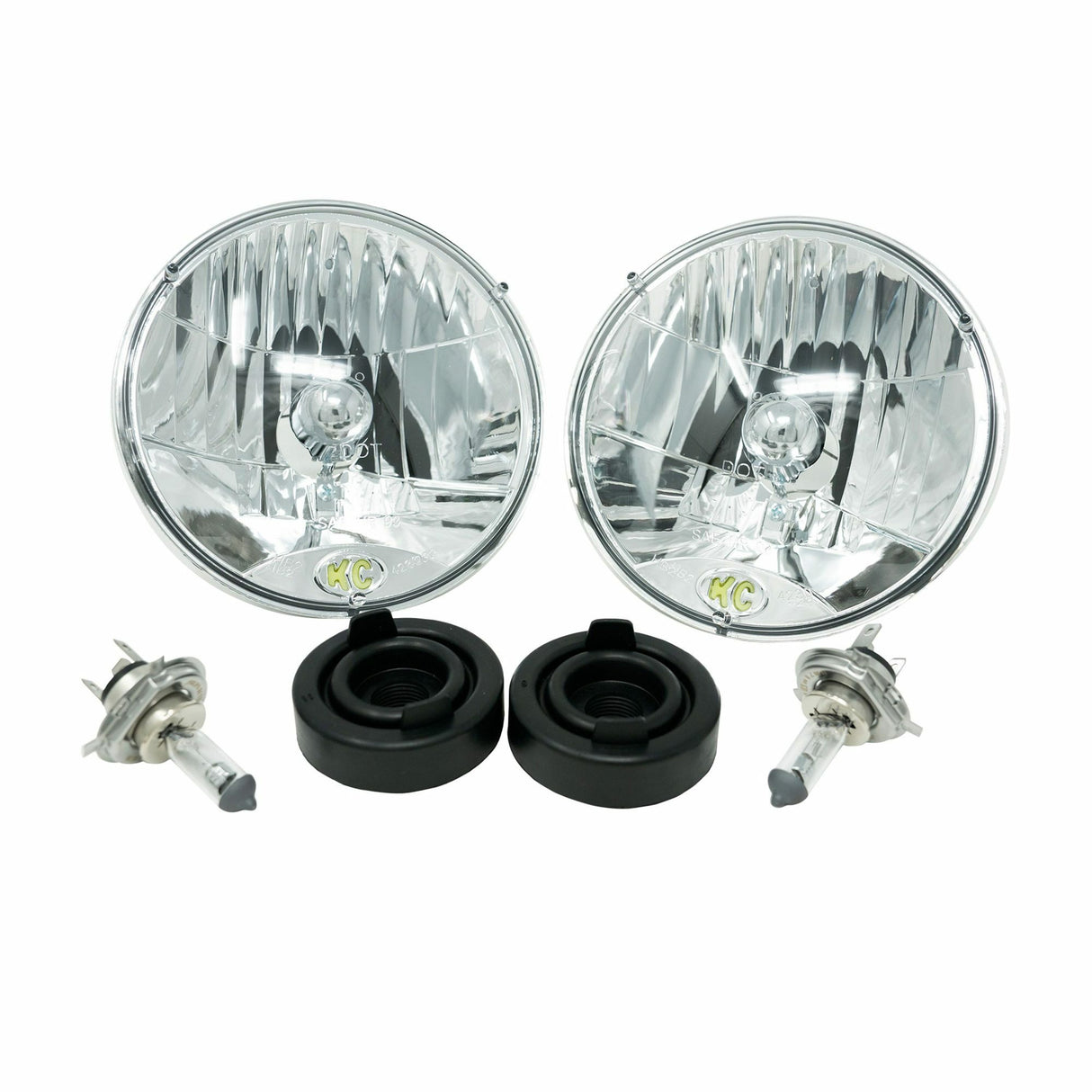 KC Hilites - 7" Halogen H4 DOT Headlight Pair Pack System for 97-06 Jeep TJ - #42301 - 42301