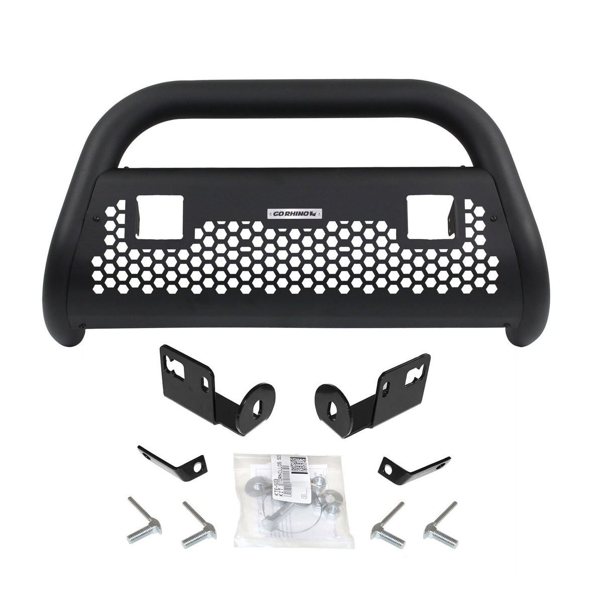 Go Rhino 55142LT - RC2 LR Bull Bar with Mounting Brackets & Two 3" Cube Lights - Textured Black