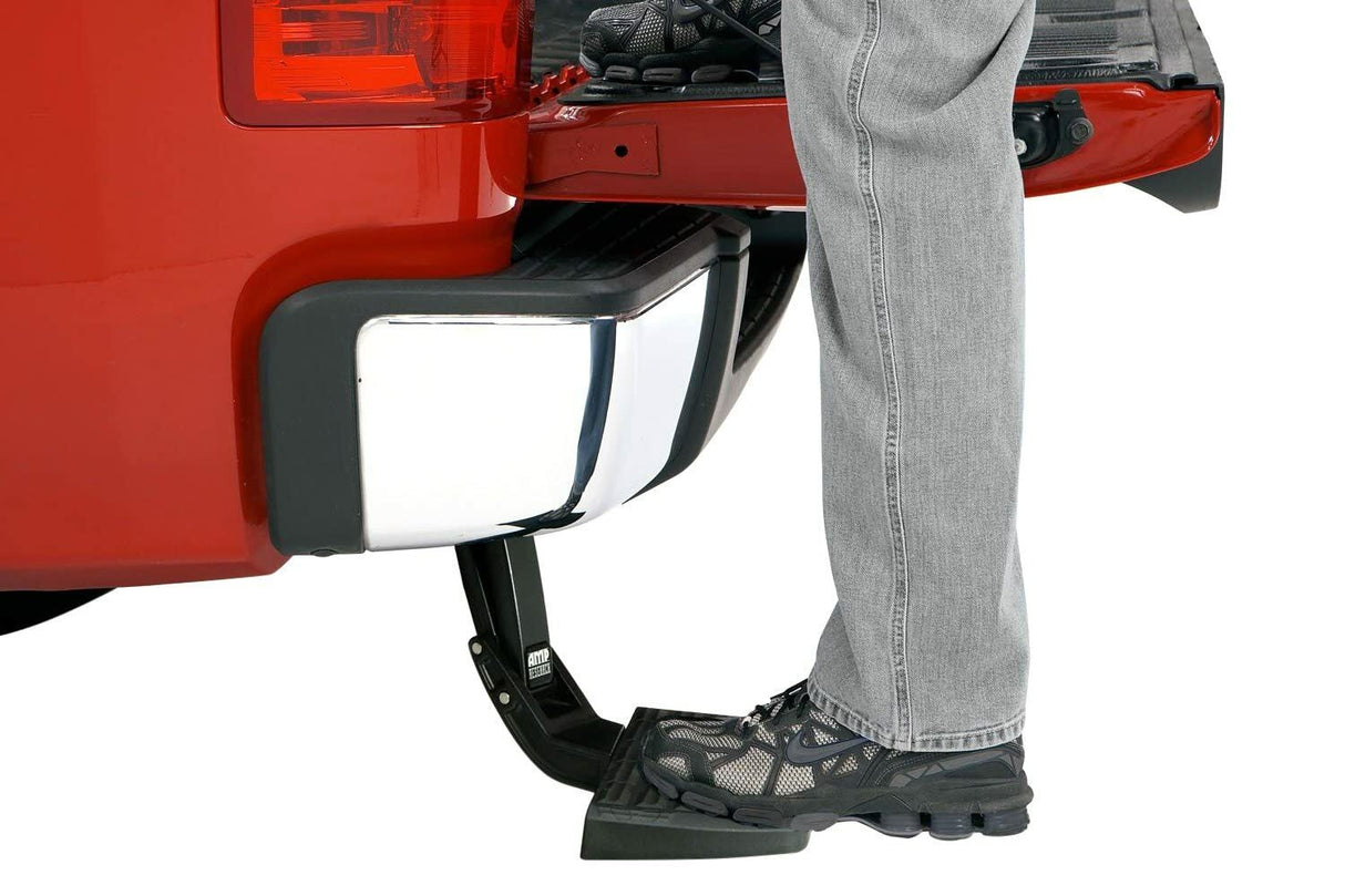 AMP Research 75321-01A Bedstep Flp Dwn Bmpr Stp 118 Wrangler JL works w/some factory/aftermarket bmprs