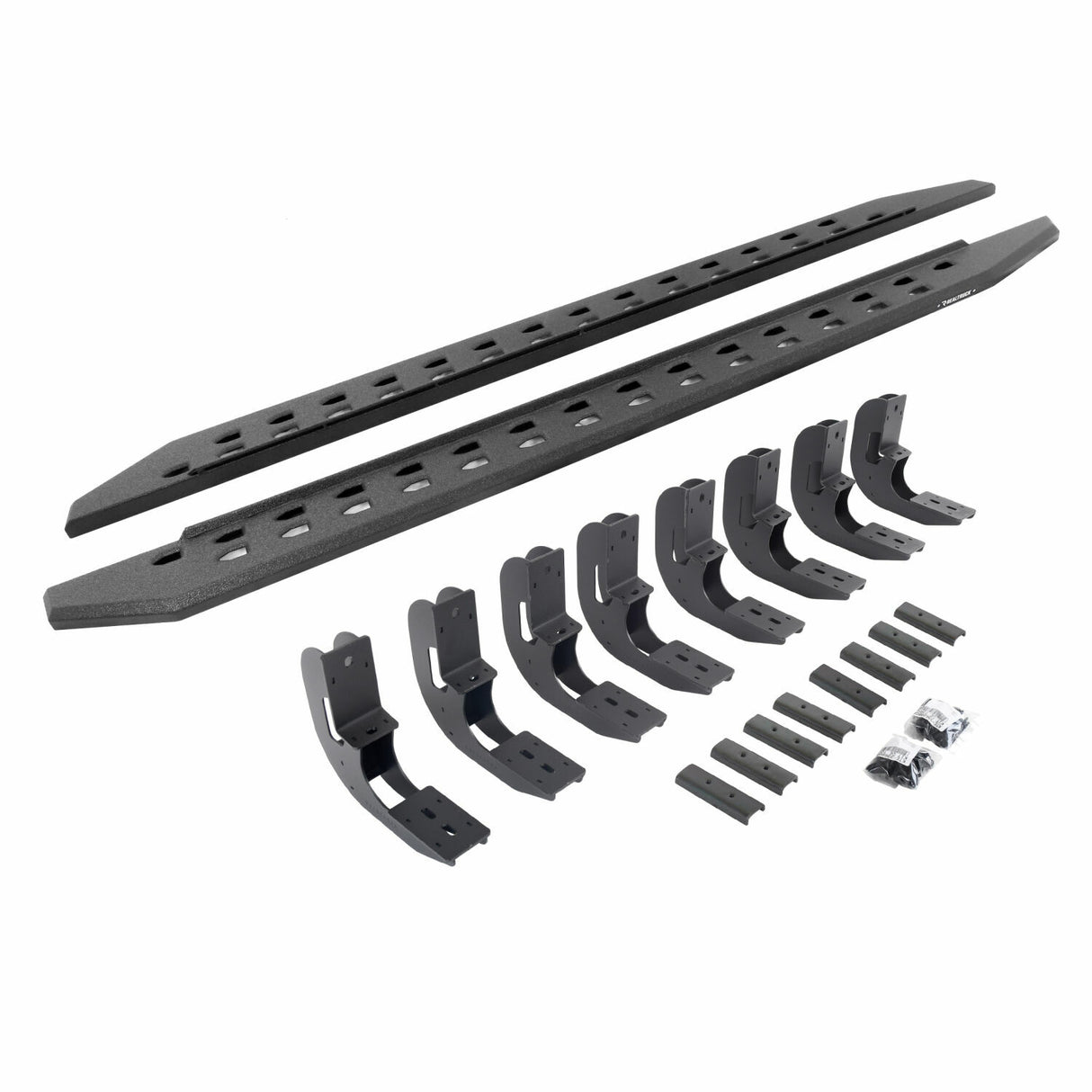 Go Rhino 69404887ST - RB20 Slim Line Running Boards With Mounting Brackets - Protective Bedliner Coating