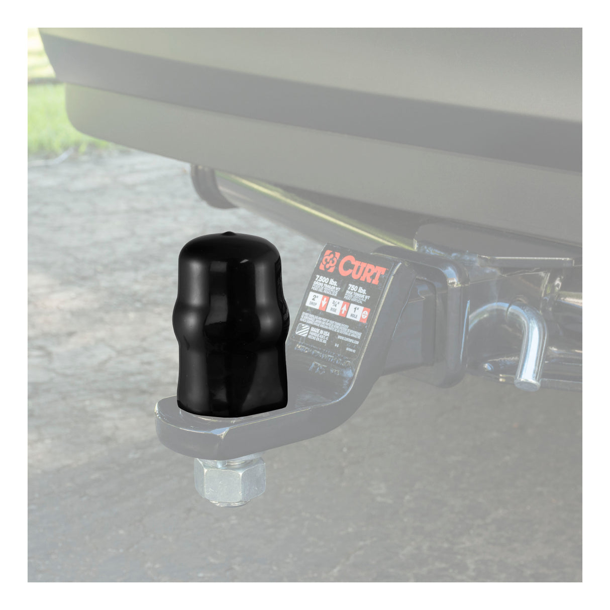 Curt - Trailer Ball Cover (Fits 1-7/8" or 2" Balls, Black Rubber, Packaged) - 21801