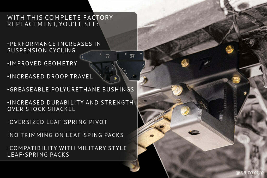 Rago Fabrication - 2005-2023 Toyota Tacoma Shackle Hangers - R0522TTACRS-2