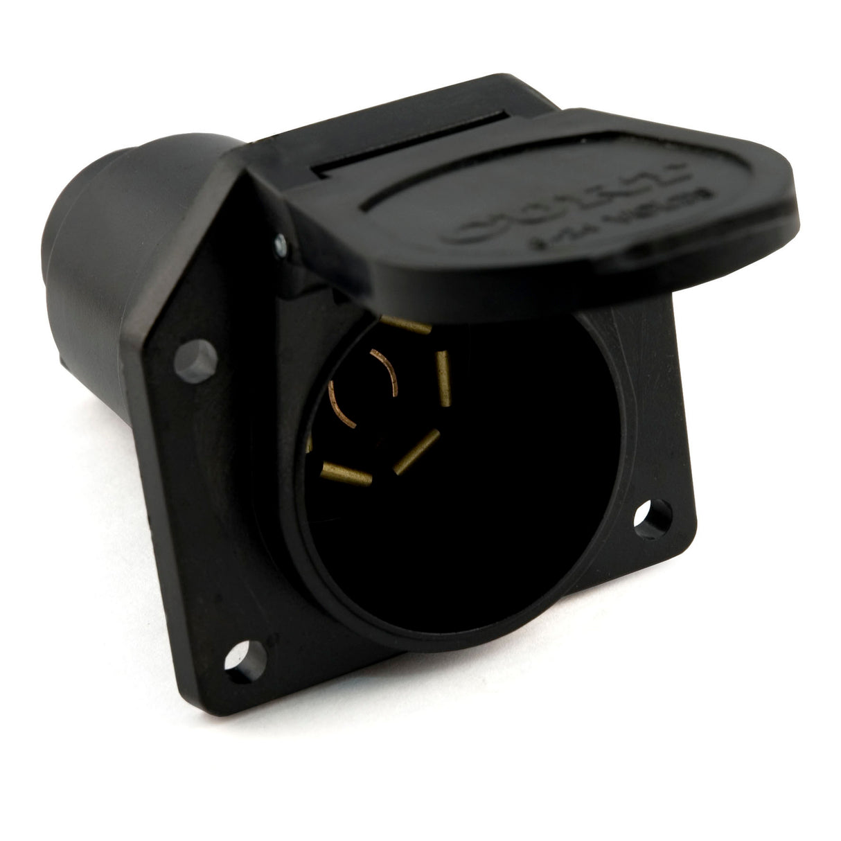 Curt - 7-Way RV Blade Connector Socket (Vehicle Side, Black Plastic) - 58150