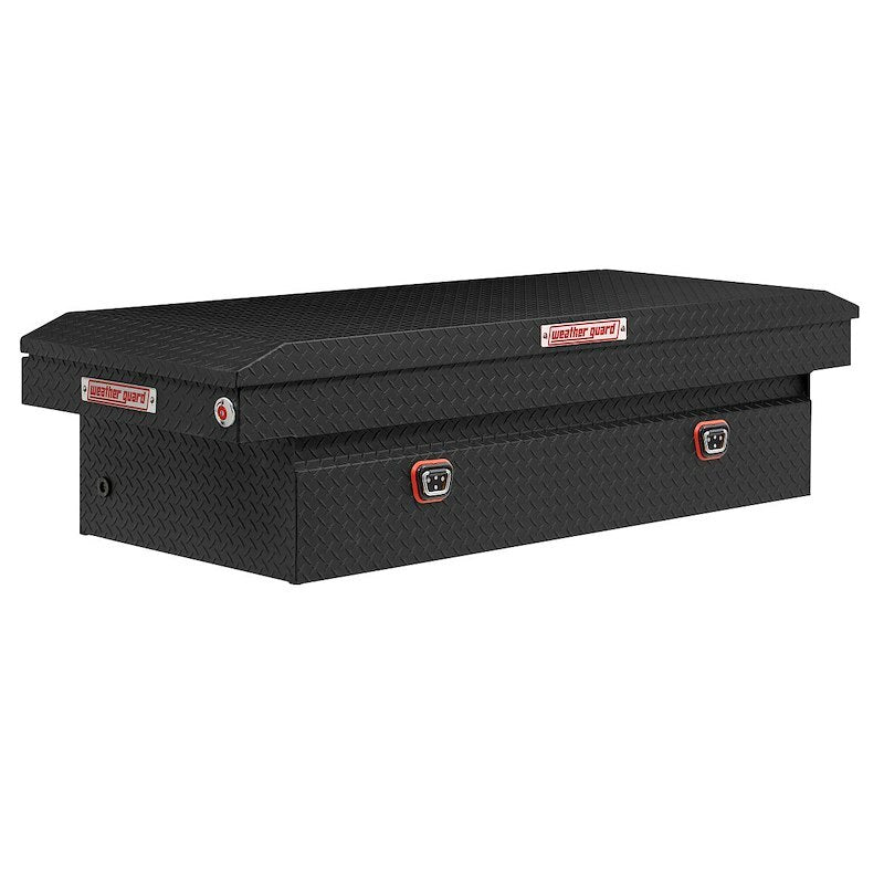 Weather Guard - Model 117-52-04 Saddle Box, Aluminum, Full Extra Wide, Textured Matte Black, 15.5 cu ft - 117-52-04
