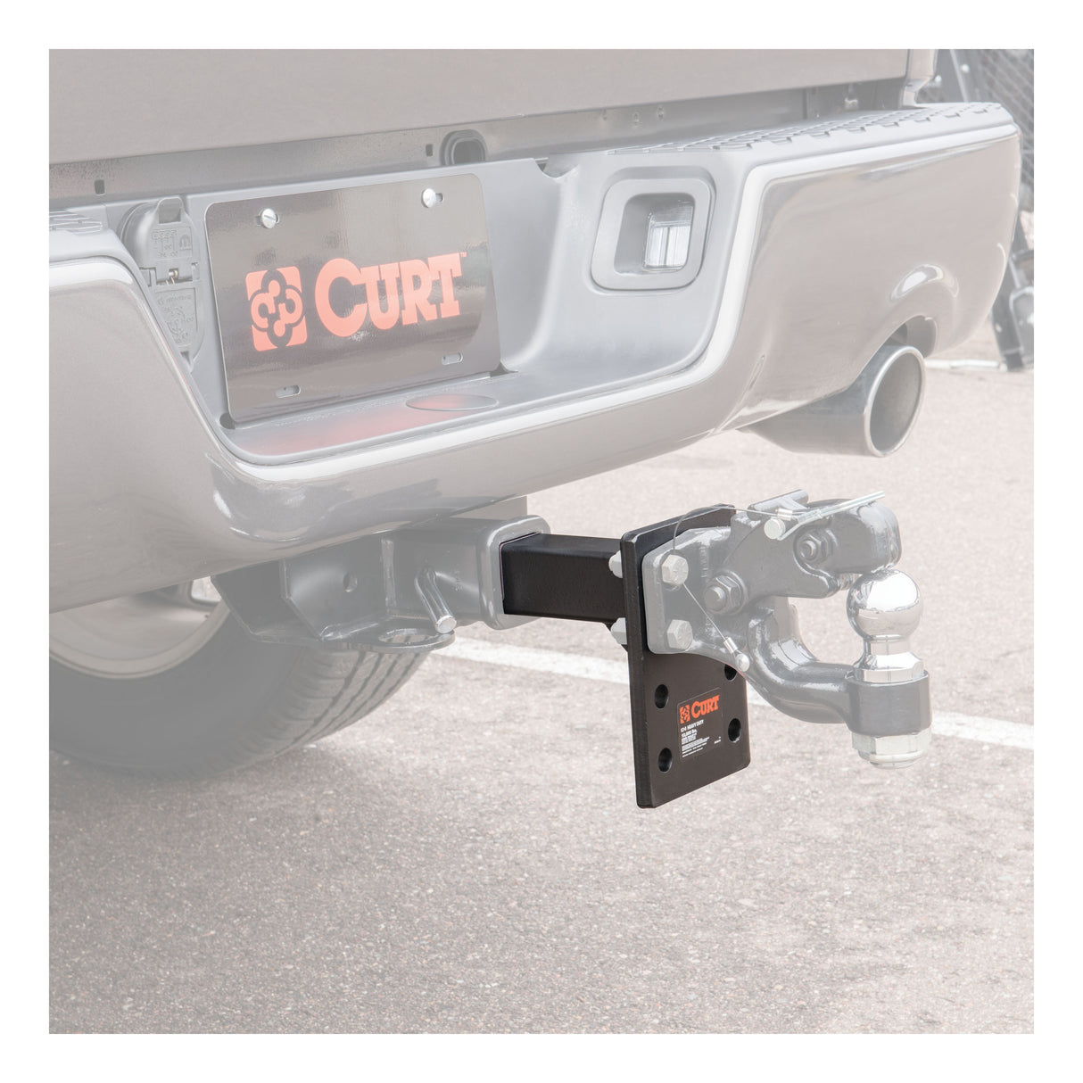 Curt - Adjustable Pintle Mount (2" Shank, 10,000 lbs., 7" High, 8" Long) - 48324