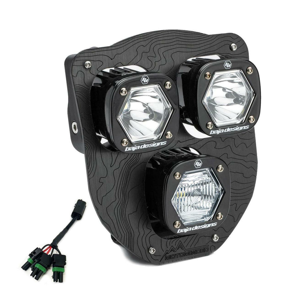 Baja Designs 38-7019 HusqvarnaTriple S1 "Hydra" (D/C) LED Headlight Kit w/ Hi-Low Harness