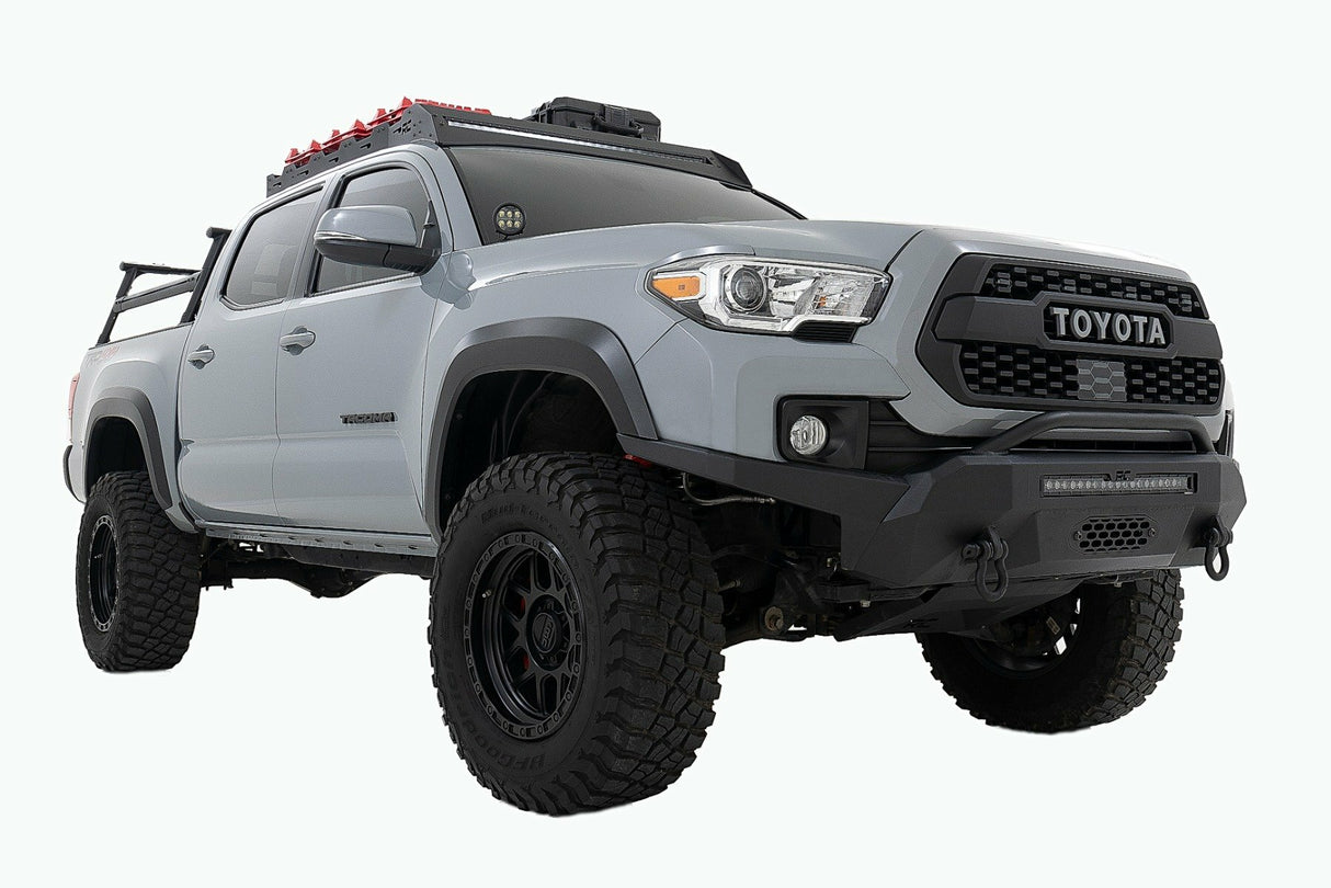 Rough Country - LED Light Kit - Ditch Mount - Black Series Round - 3.5 Inch - Amber DRL - Toyota Tacoma (16-23) - 71085