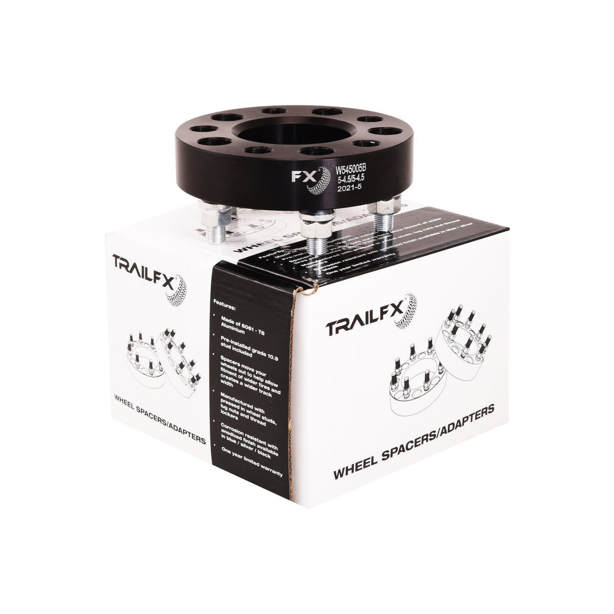 TrailFx - Hub Centric Wheel Spacer for Jeep- Black (W545005B)