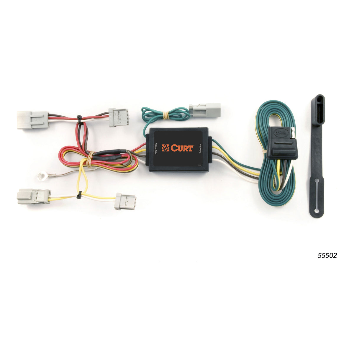 Curt - Custom Wiring Harness, 4-Way Flat Output, Select Honda Accord, Acura TSX - 55502