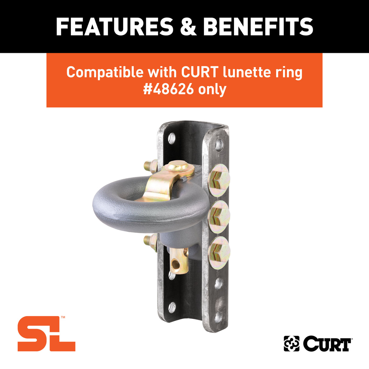 Curt - SecureLatch Lunette Ring Channel (2-3/4" ID, 11-3/4" High) - 48651