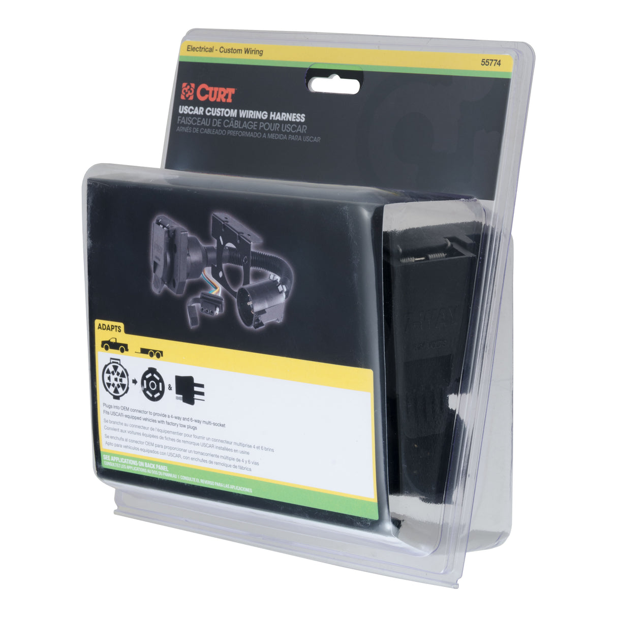 Curt - Dual-Output 7 & 4-Way Connector (Plugs into USCAR) - 55774