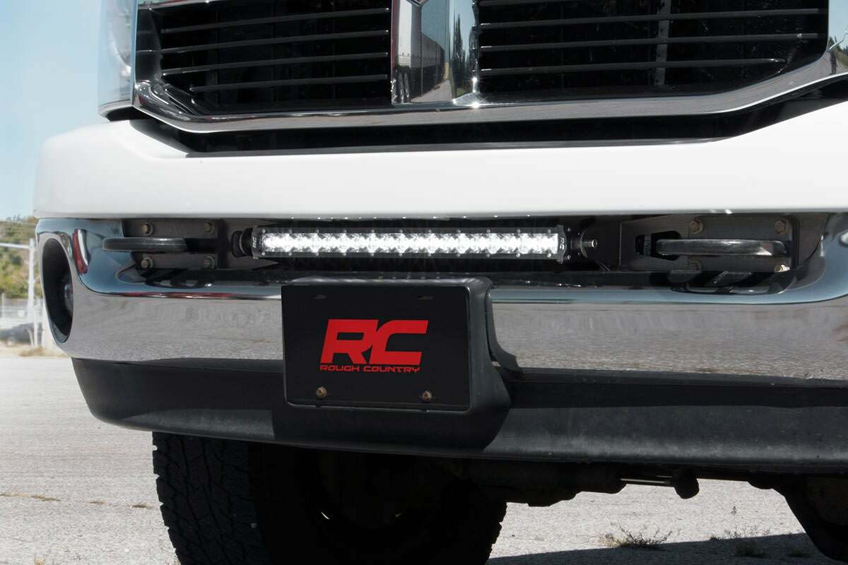 Rough Country - LED Light Kit - Bumper Mount - 20" Black Single Row - Ram 2500 3500 (10-18) - 70568BL