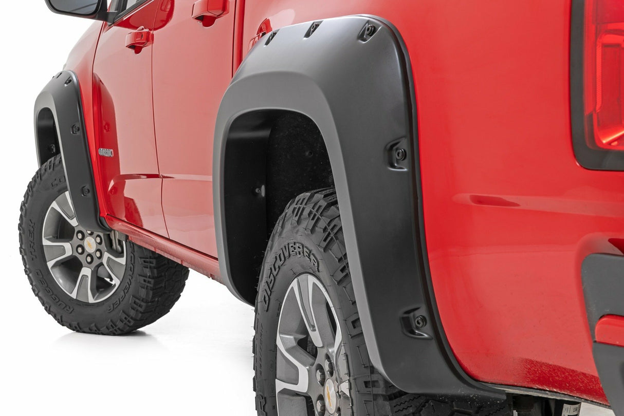Rough Country - Pocket Fender Flares - GBA Gloss Black - 5' Bed - Chevy Colorado 2WD 4WD (15-22) - F-C11511A-GBA