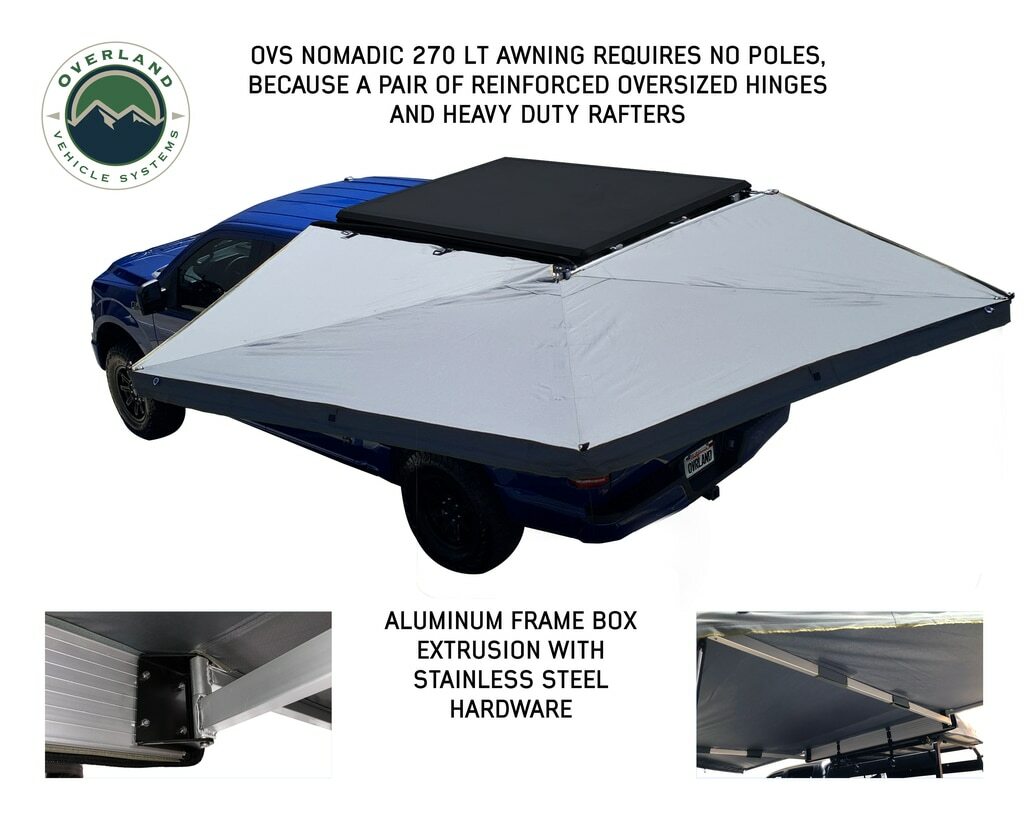 Overland Vehicle Systems - 270 Degree Awning Free Standing - Nomadic 270 LT - Dark Gray - 19559907