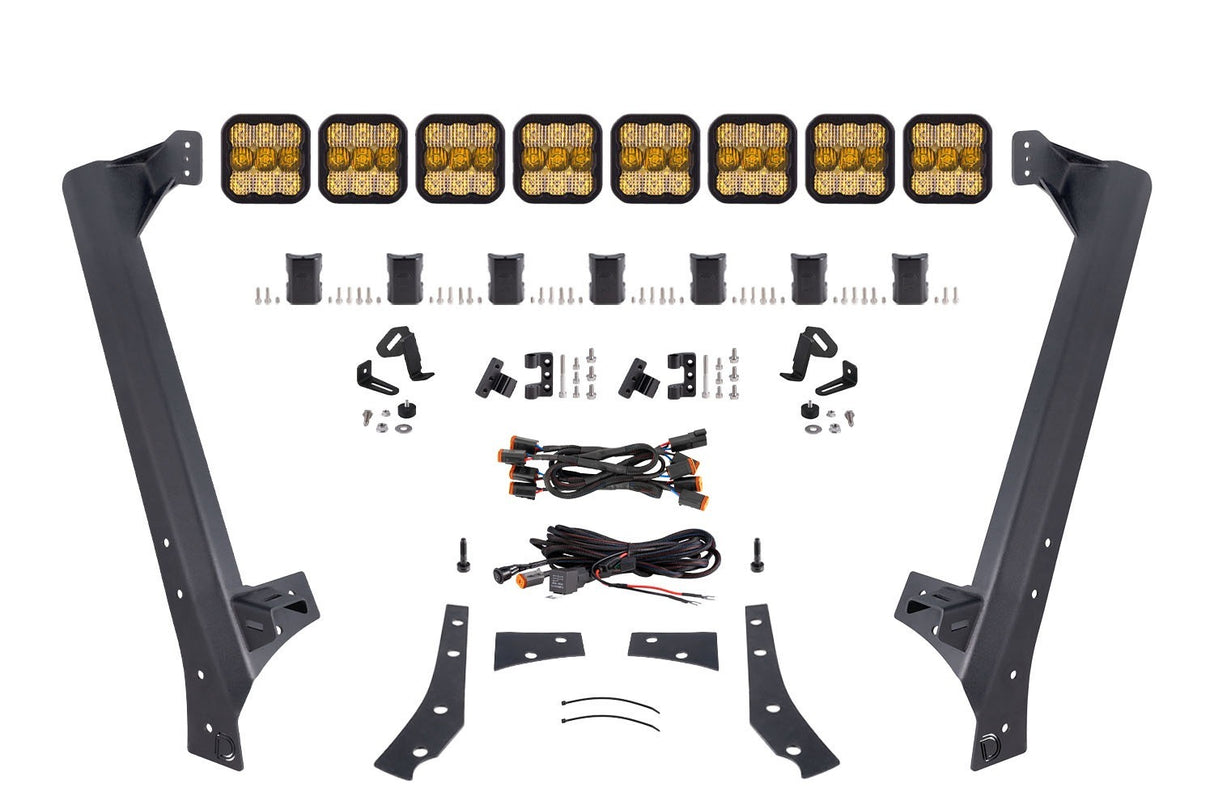 Diode Dynamics - Jeep JK SS5 Sport CrossLink Windshield Yellow Combo Lightbar Kit - DD7225