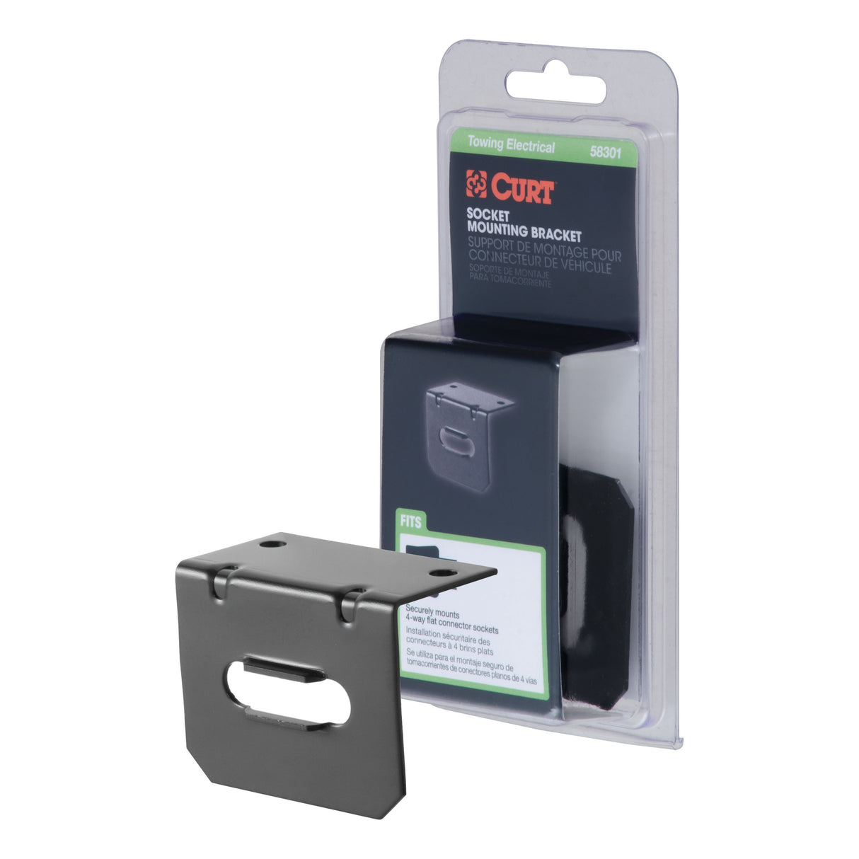 Curt - Connector Mounting Bracket for 4-Way Flat (Packaged) - 58301