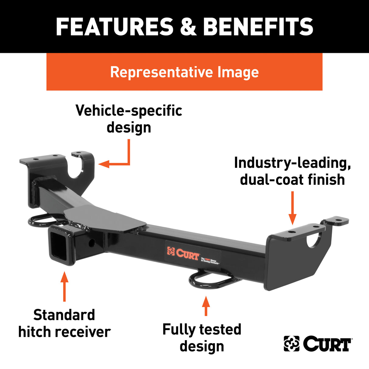 Curt - 2" Front Receiver Hitch, Select Ram 1500 - 31090