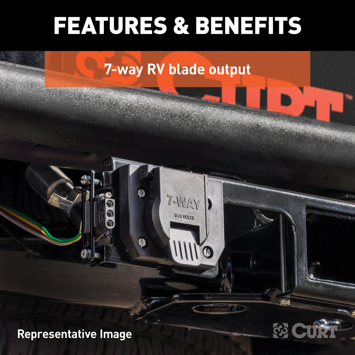 Curt - Custom 7-Way RV Blade, Select Honda Pilot, Passport, OEM Tow Package Required - 56421