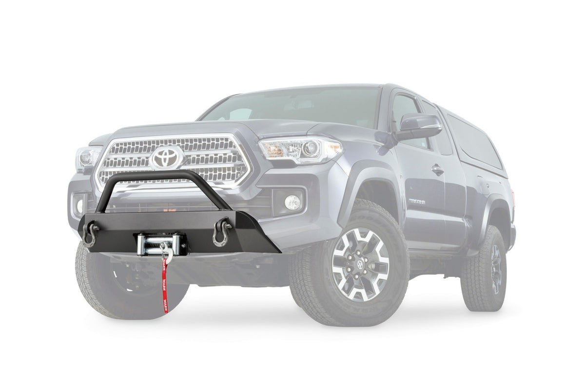 Warn - Semi-Hidden Winch Mount with Grille Guard for 2016-2023 Toyota Tacoma - 100044