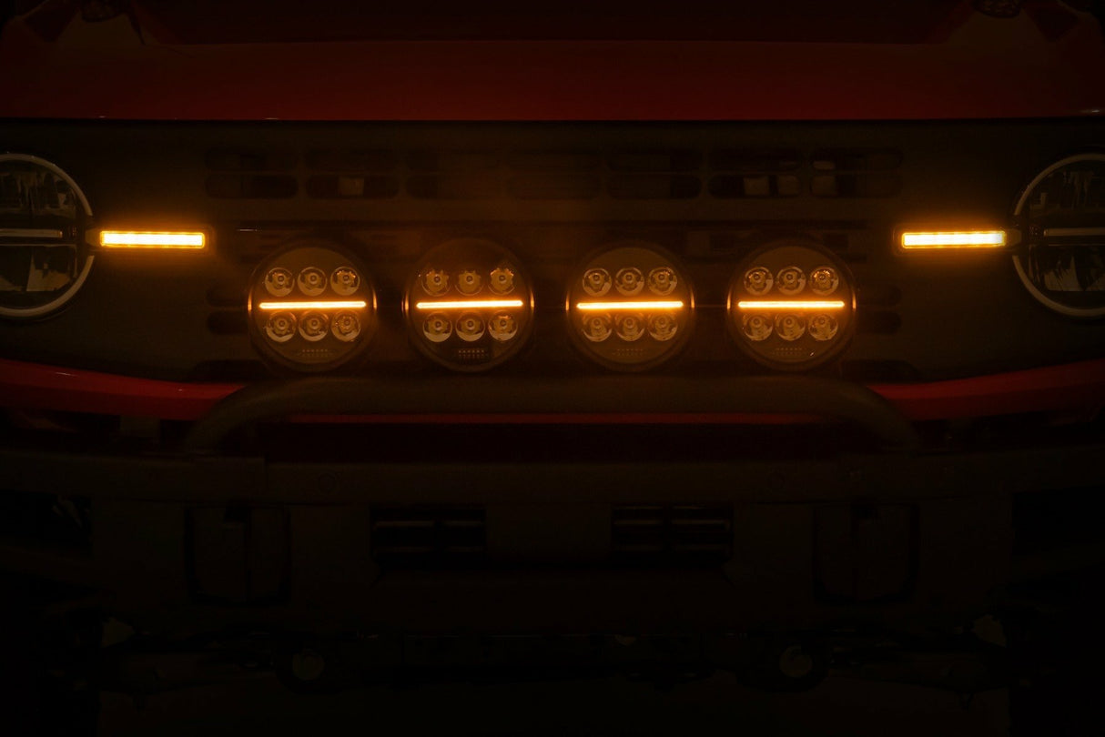 Light Bar Mount - 6.5 Inch Round LED (Quad) - OE Modular Steel - Ford Bronco (21-24)