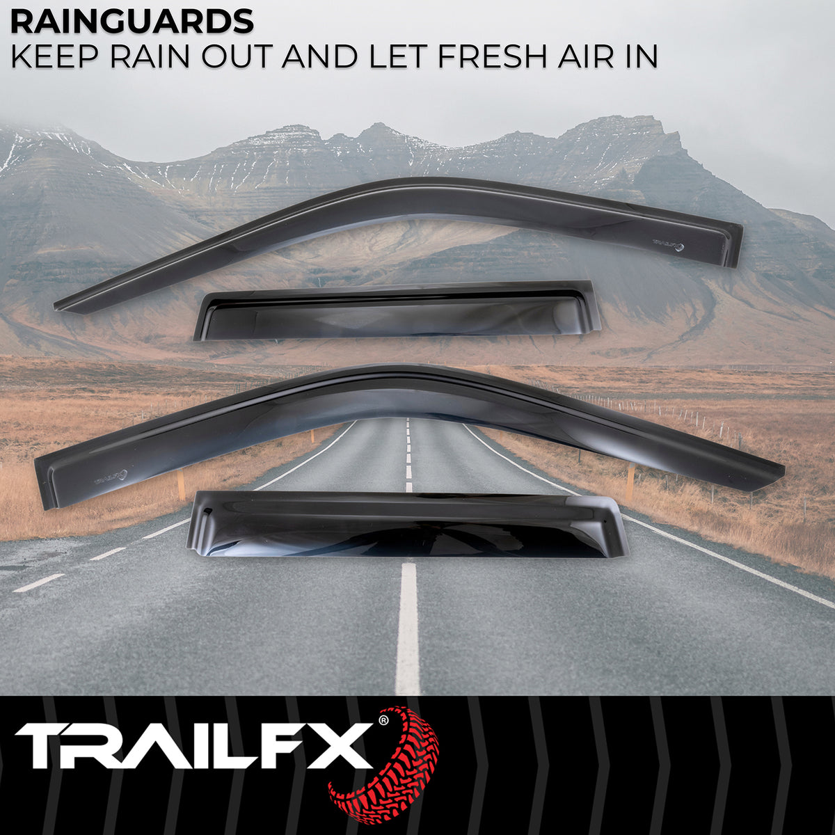 TrailFx - 4-Piece Window Vent For Toyota Tundra (4704H)