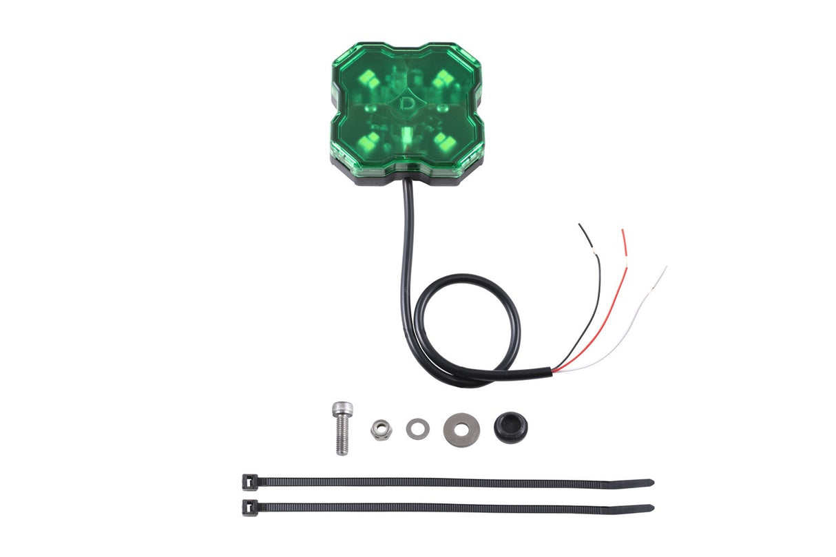 Diode Dynamics - Stage Series Single-Color LED Rock Light, Green Hookup (one) - DD7432