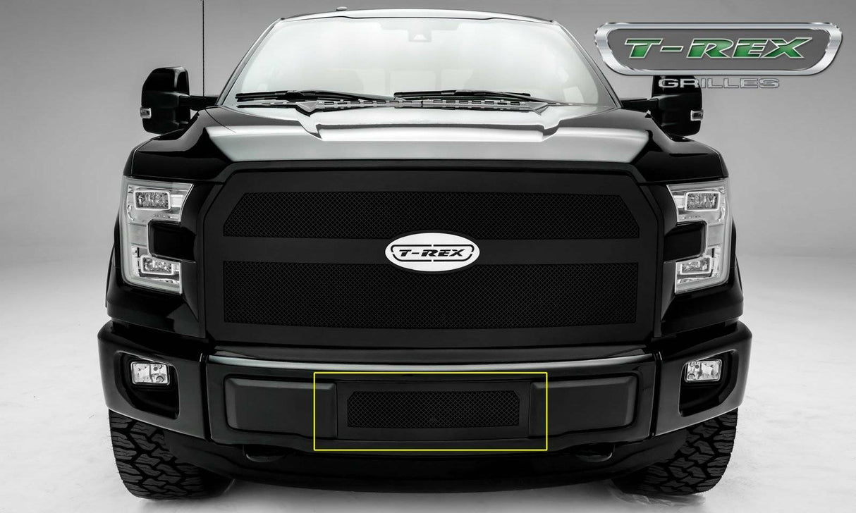 T-Rex Grilles - 1 Pc Small Mesh Mild Steel Upper Class Bumper Grille Insert - Fits Eco Boost models only - 52573