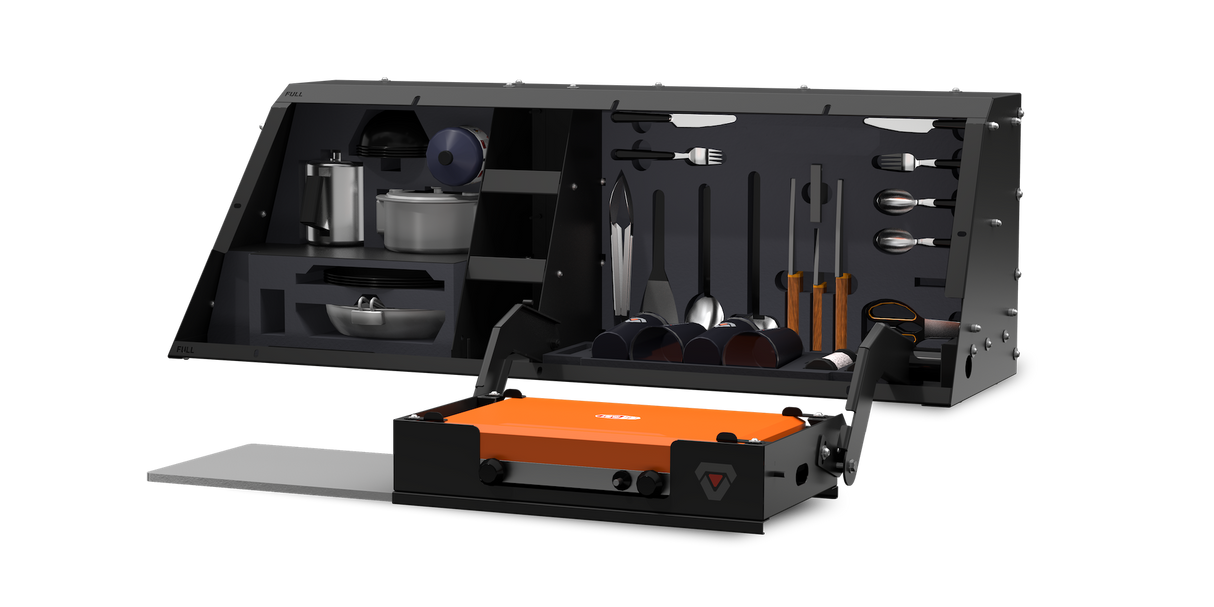 RSI SmartCap - Kitchen-Bin 20-22 Jeep Gladiator 5' EVO EVOa and EVOc Applications 5.5/6.5 Foot Bed Right Side Mount SmartCap Fits all Jeep Gladiator EVO Series Caps - SA080616