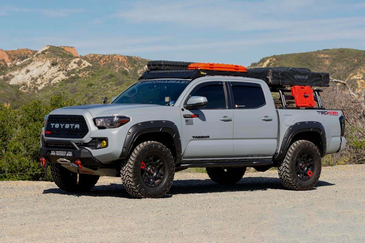 Rough Country - Defender Pocket Fender Flares - 1G3 Magnetic Grey - Toyota Tacoma (16-23) - A-T11621-1G3