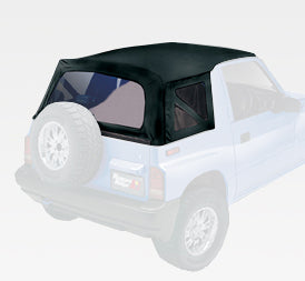 Rugged Ridge - Rugged Ridge 53723.15 XHD Soft Top, Black Denim, Clear Windows; 95-98 Suzuki Sidekicks - 53723.15