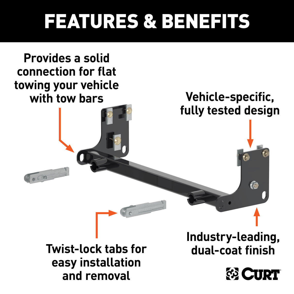 Curt - Custom Tow Bar Base Plate, Select Jeep Wrangler JK - 70102
