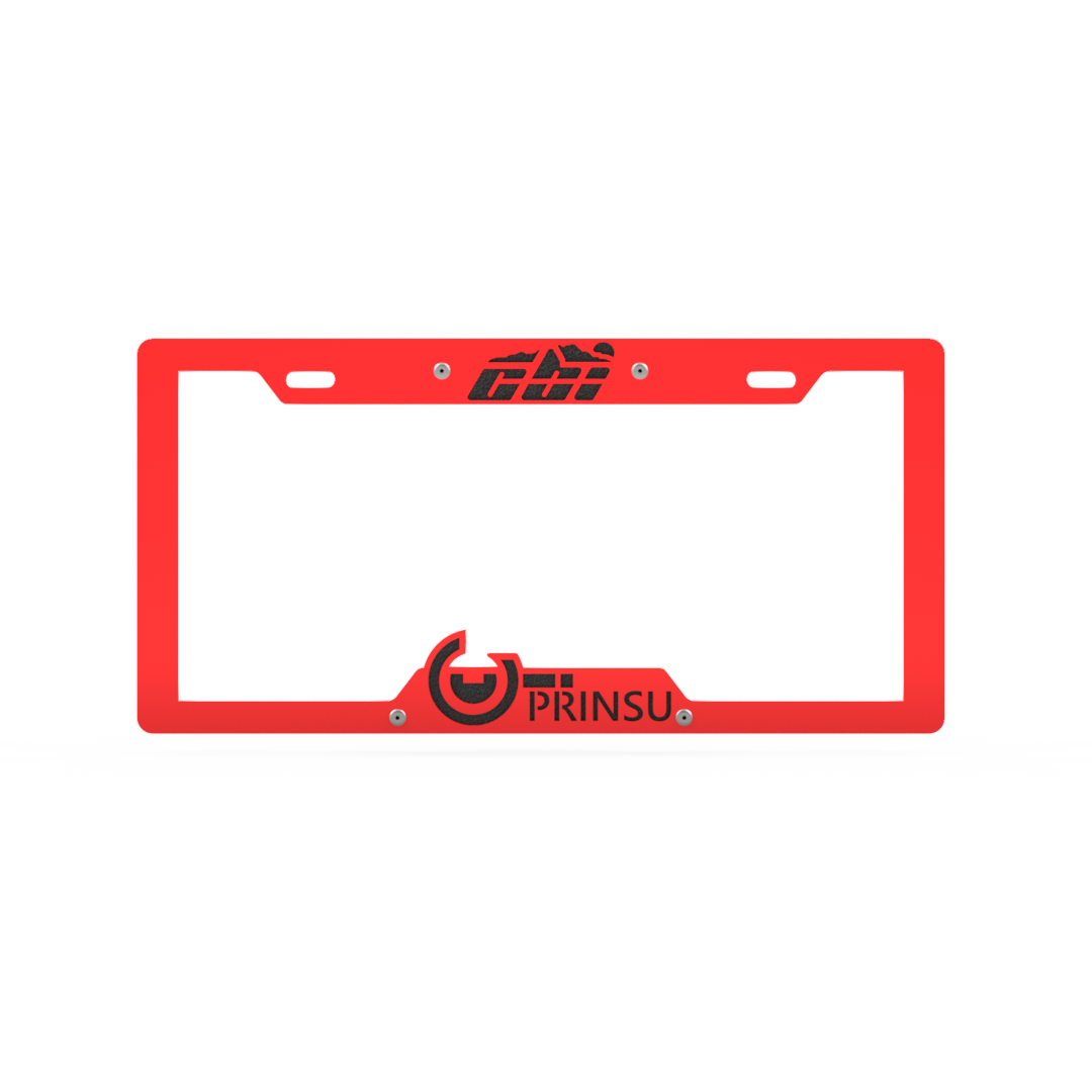 Prinsu - License Plate Cover - Red/Black - 600-000-000-150