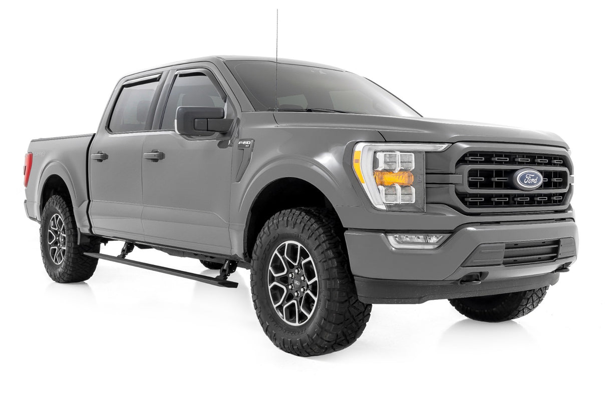 Rough Country - Power Running Boards - Lighted - Super Cab - Ford F-150 Lightning F-250 F-350 Raptor (15-23) - PSR71525
