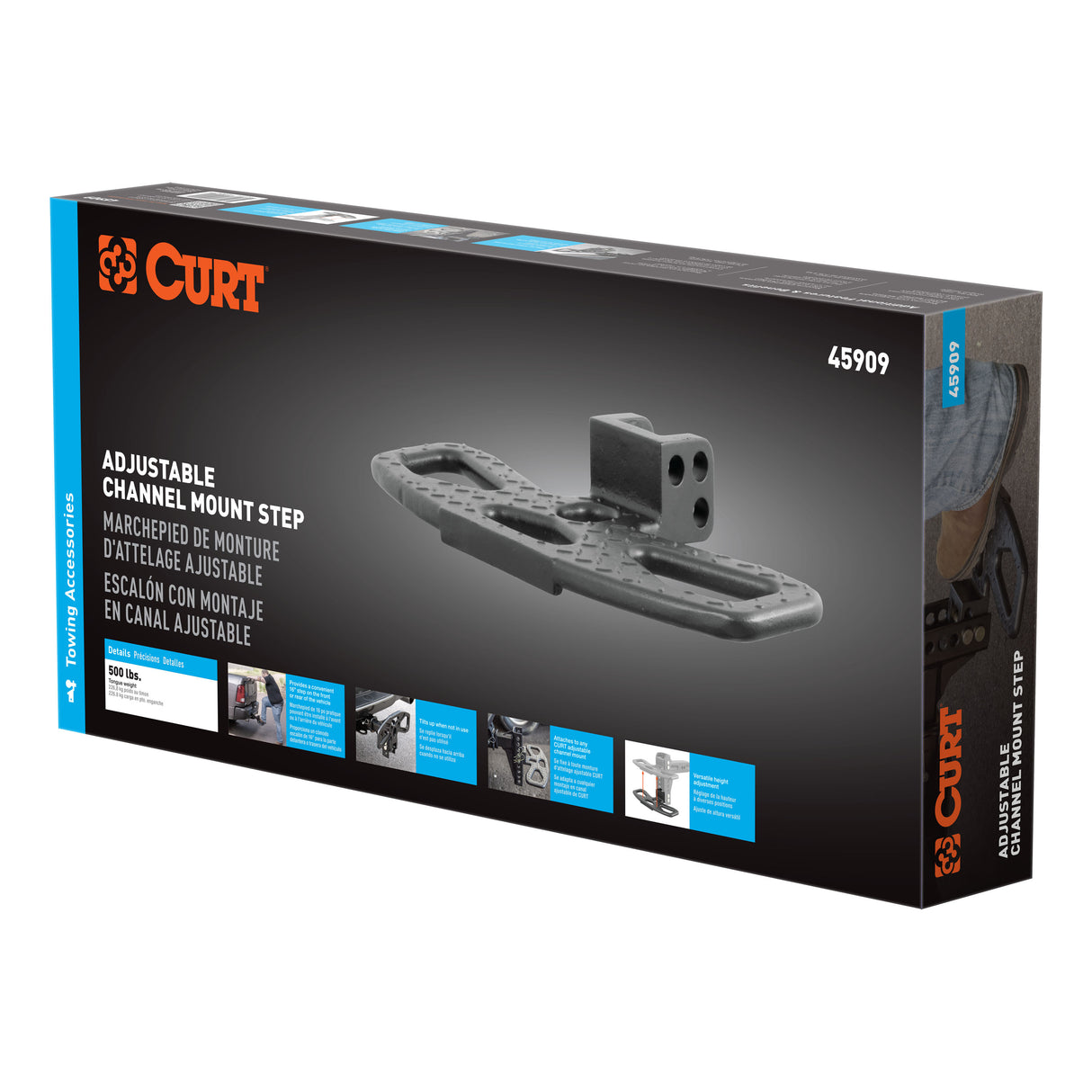 Curt - Adjustable Channel Mount Hitch Step - 45909